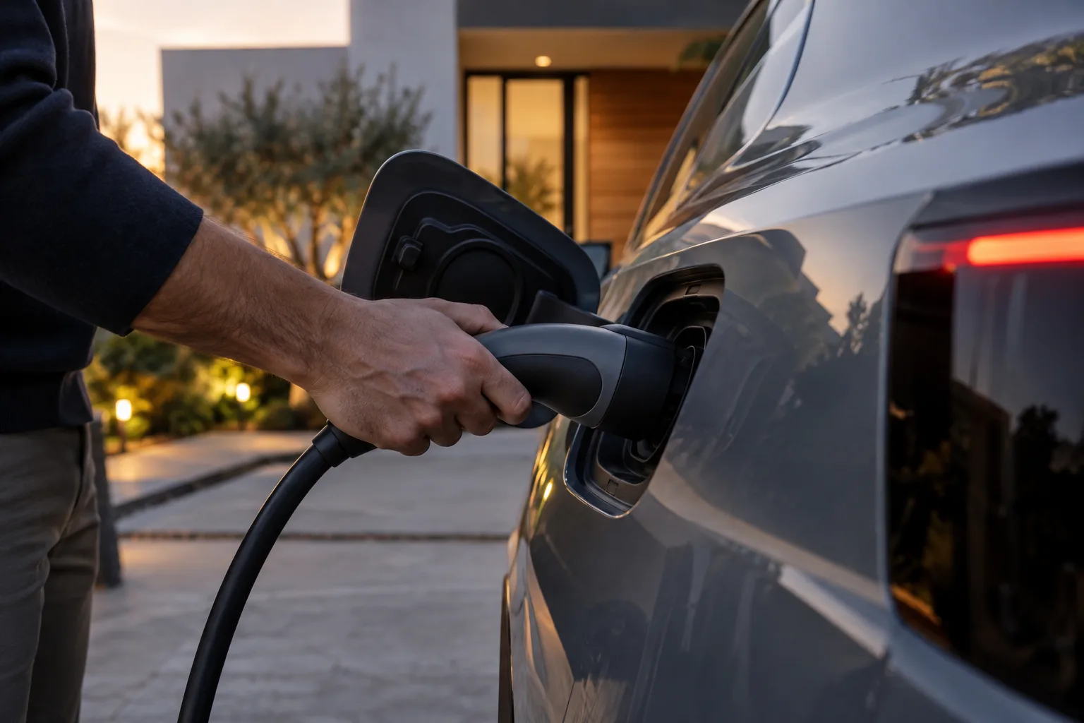 Branchement d’un connecteur de recharge sur un véhicule électrique